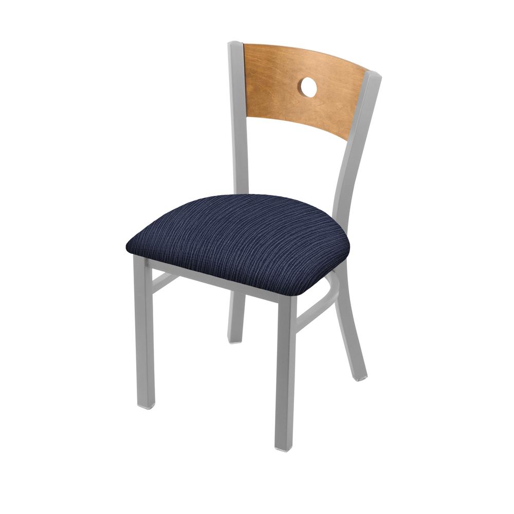 630 Voltaire 18" Chair with Anodized Nickel Finish, Medium Back, and Graph Anchor Seat. Picture 1