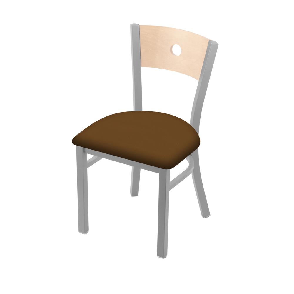 630 Voltaire 18" Chair with Anodized Nickel Finish, Natural Back, and Canter Thatch Seat. Picture 1