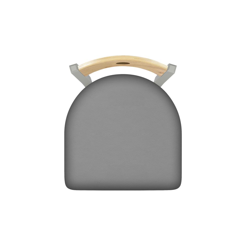 630 Voltaire 18" Chair with Anodized Nickel Finish, Natural Back, and Canter Folkstone Grey Seat. Picture 2