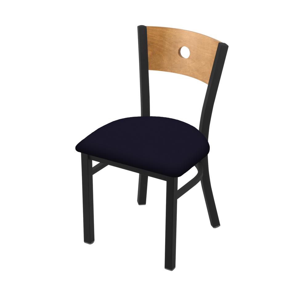 630 Voltaire 18" Chair with Black Wrinkle Finish, Medium Back, and Canter Twilight Seat. Picture 1