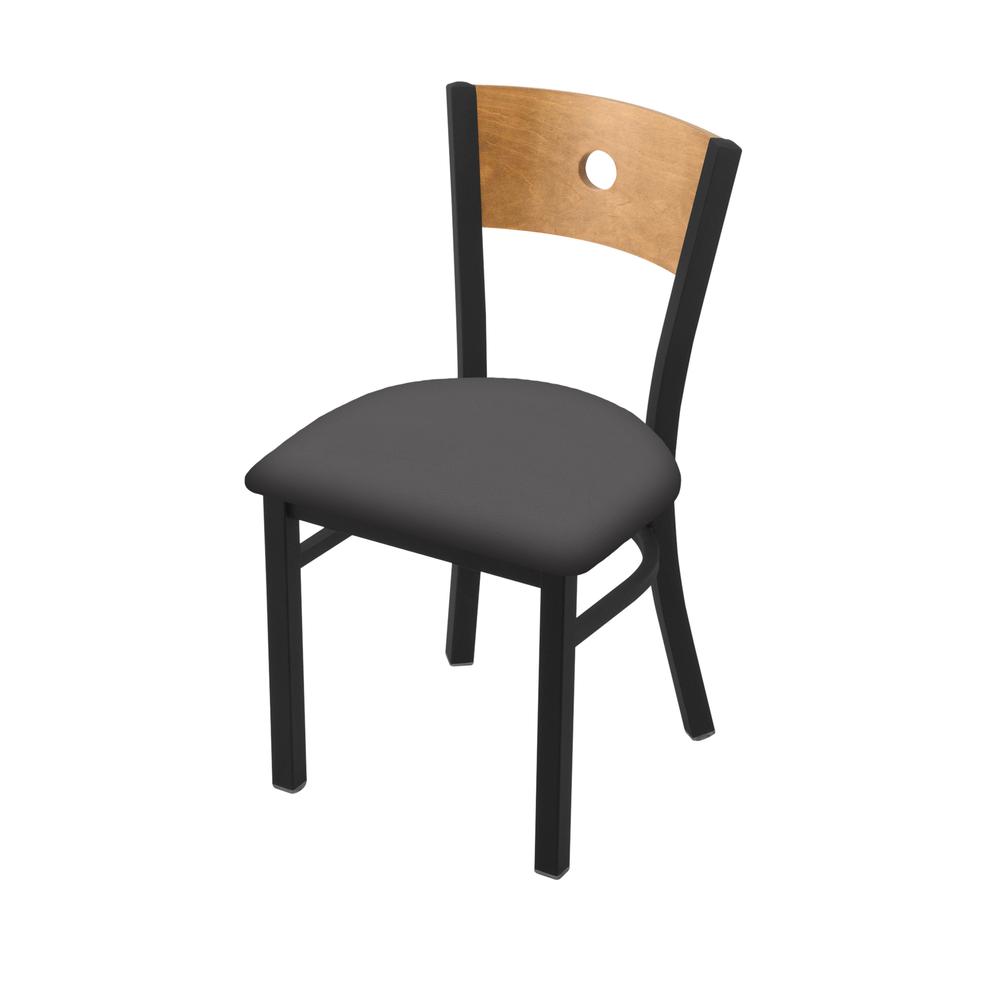 630 Voltaire 18" Chair with Black Wrinkle Finish, Medium Back, and Canter Storm Seat. Picture 1