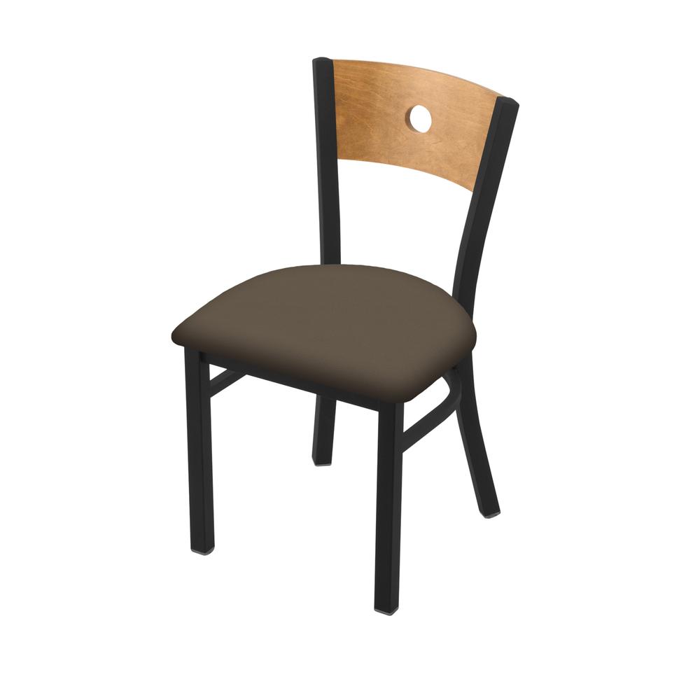 630 Voltaire 18" Chair with Black Wrinkle Finish, Medium Back, and Canter Earth Seat. Picture 1