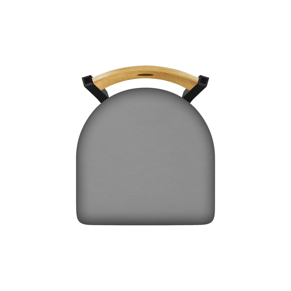630 Voltaire 18" Chair with Black Wrinkle Finish, Medium Back, and Canter Folkstone Grey Seat. Picture 2