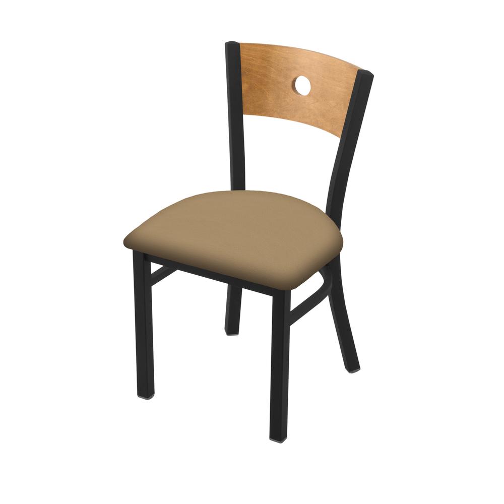 630 Voltaire 18" Chair with Black Wrinkle Finish, Medium Back, and Canter Sand Seat. Picture 1