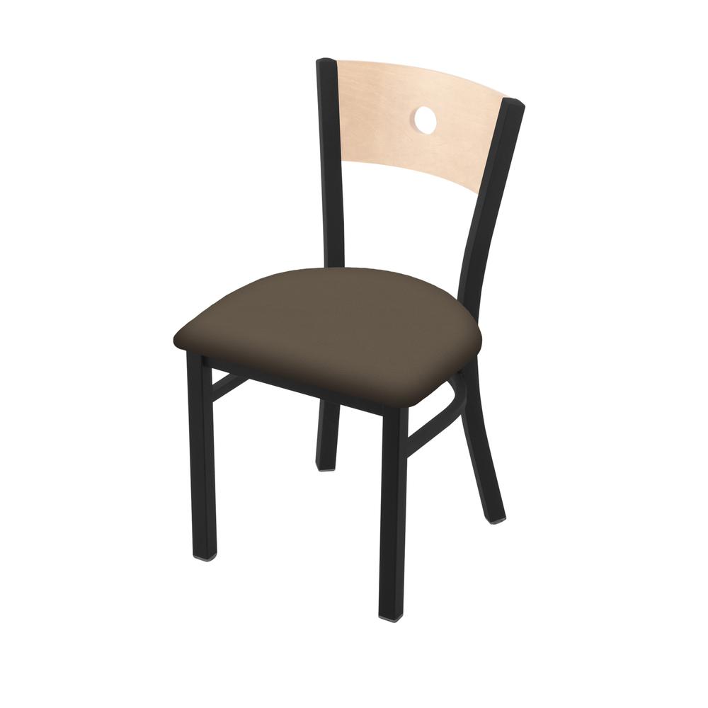 630 Voltaire 18" Chair with Black Wrinkle Finish, Natural Back, and Canter Earth Seat. Picture 1
