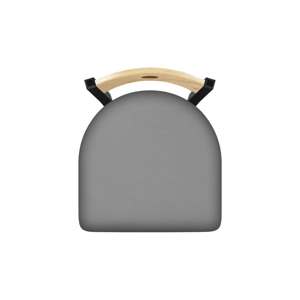630 Voltaire 18" Chair with Black Wrinkle Finish, Natural Back, and Canter Folkstone Grey Seat. Picture 2