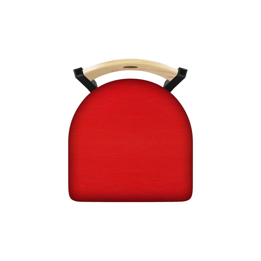 630 Voltaire 18" Chair with Black Wrinkle Finish, Natural Back, and Canter Red Seat. Picture 2