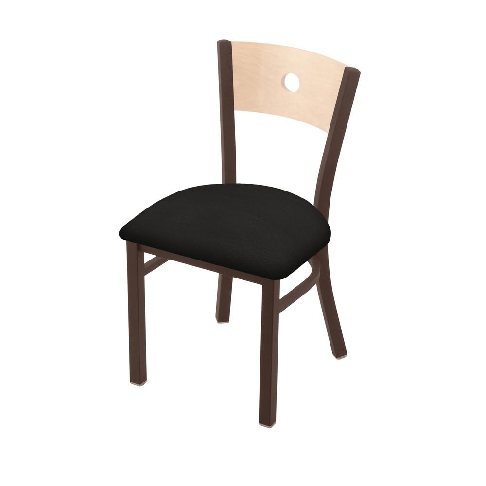 630 Voltaire 18" Chair with Bronze Finish, Natural Back, and Canter Espresso Seat. Picture 1