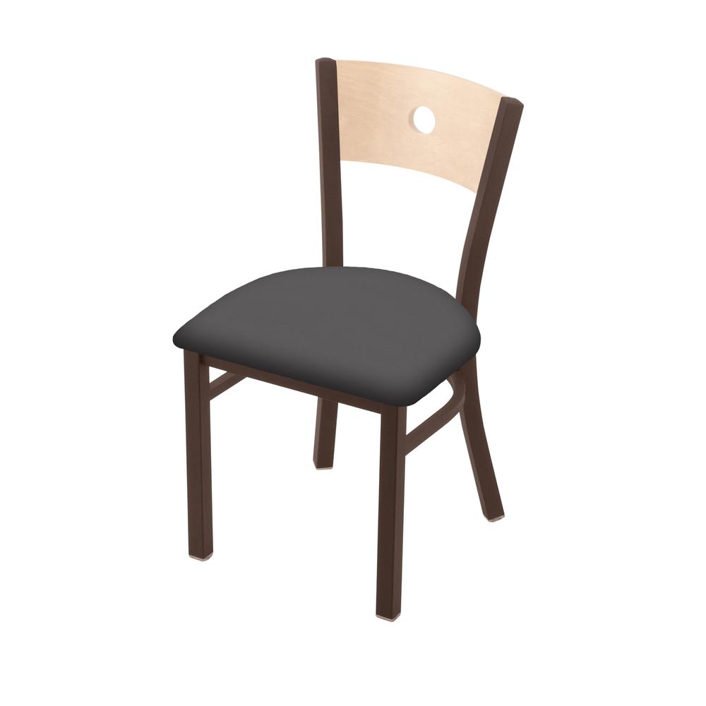 630 Voltaire 18" Chair with Bronze Finish, Natural Back, and Canter Storm Seat. Picture 1