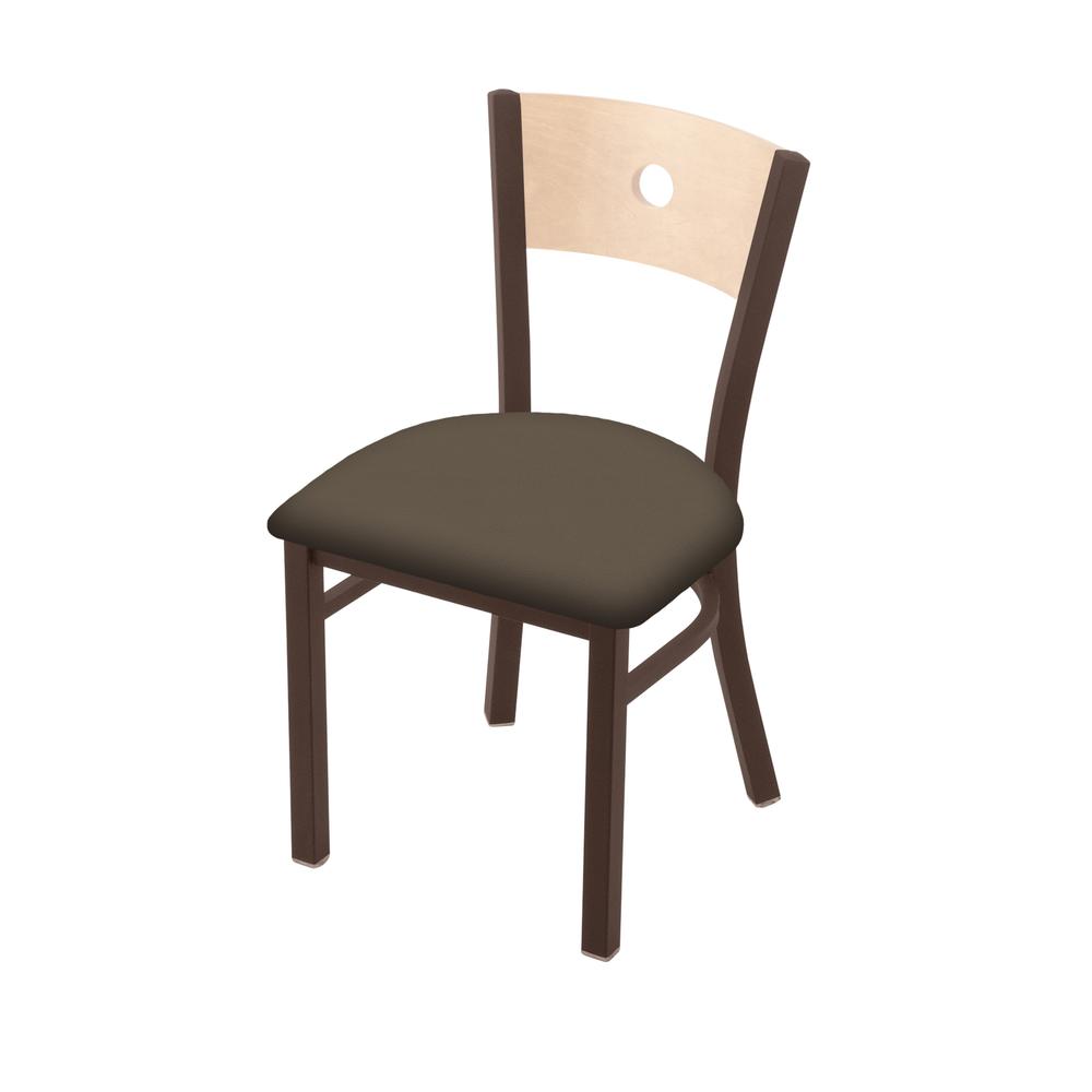 630 Voltaire 18" Chair with Bronze Finish, Natural Back, and Canter Earth Seat. Picture 1
