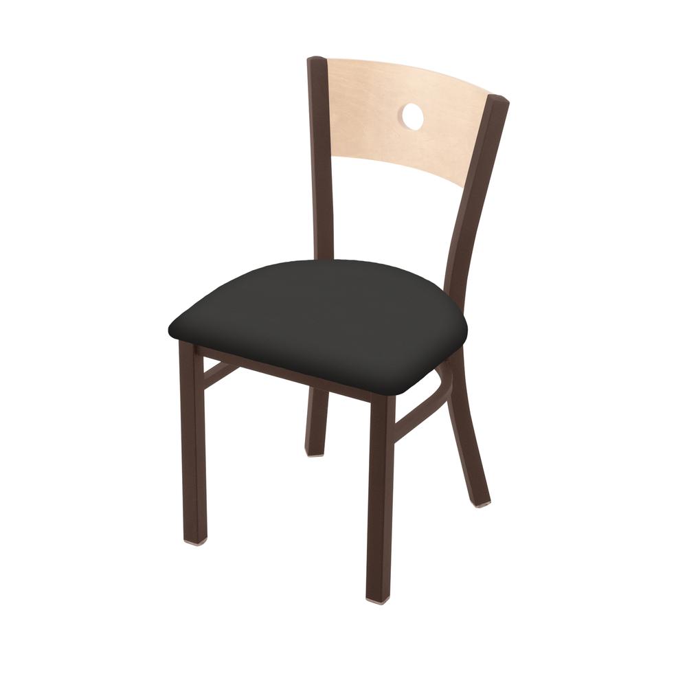 630 Voltaire 18" Chair with Bronze Finish, Natural Back, and Canter Iron Seat. Picture 1