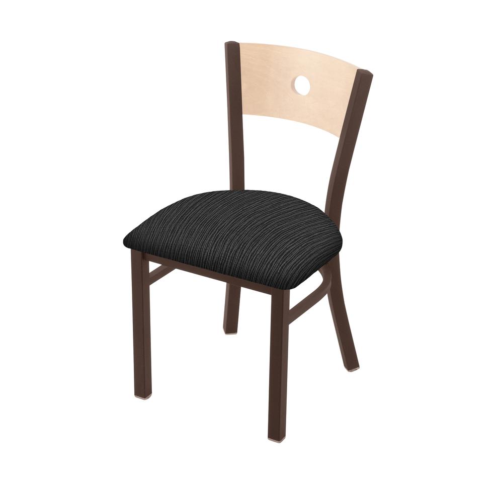 630 Voltaire 18" Chair with Bronze Finish, Natural Back, and Graph Coal Seat. Picture 1