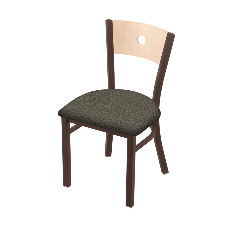 630 Voltaire 18" Chair with Bronze Finish, Natural Back, and Graph Chalice Seat. Picture 1