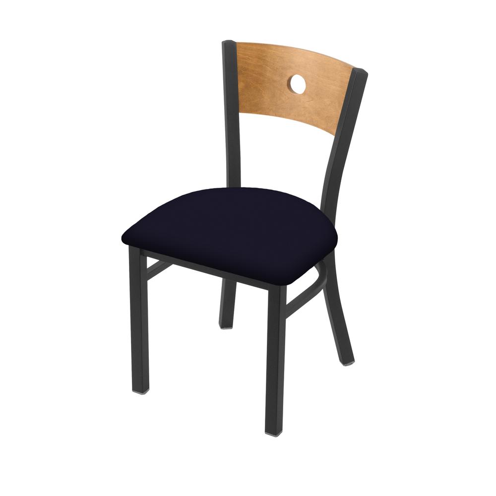 630 Voltaire 18" Chair with Pewter Finish, Medium Back, and Canter Twilight Seat. Picture 1