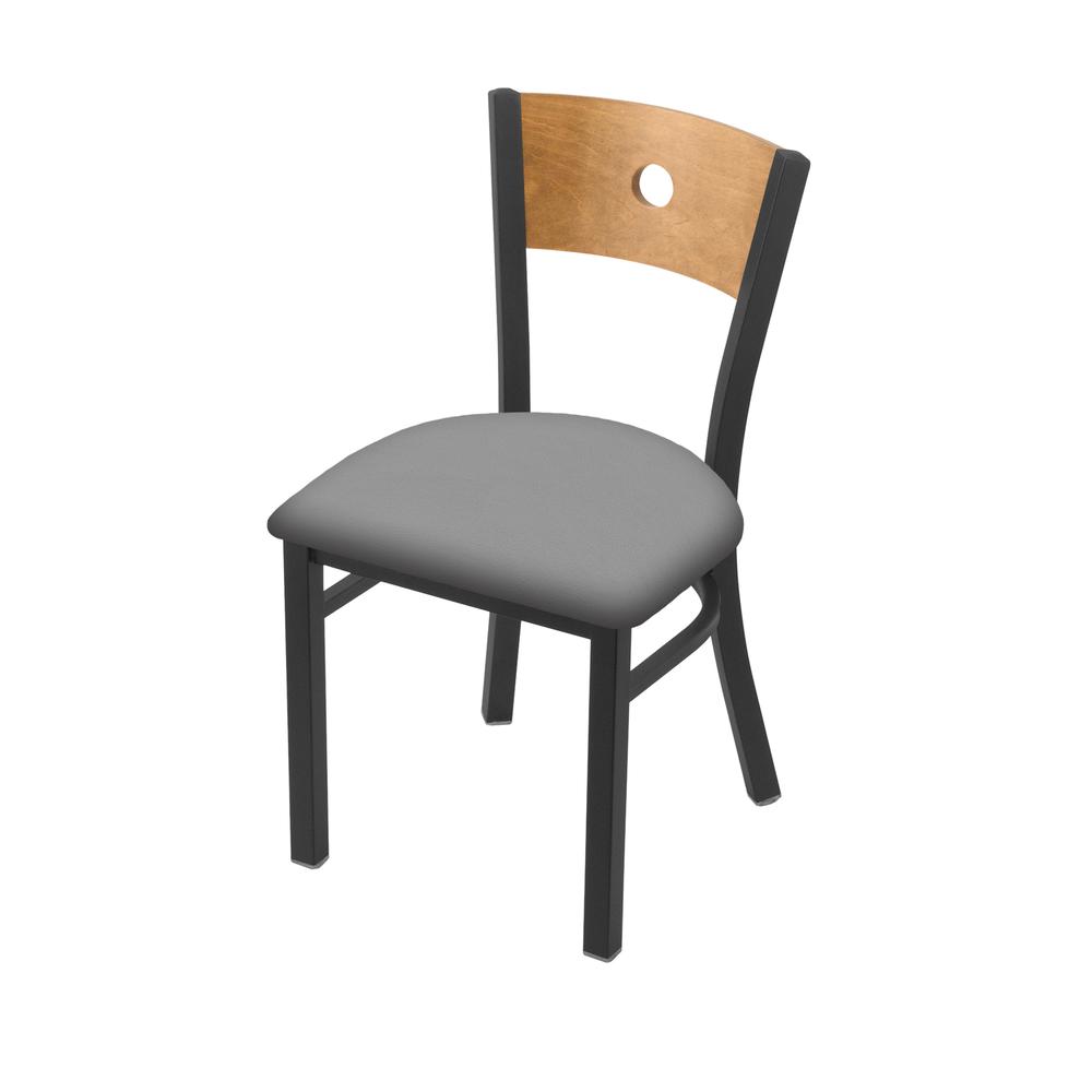 630 Voltaire 18" Chair with Pewter Finish, Medium Back, and Canter Folkstone Grey Seat. Picture 1