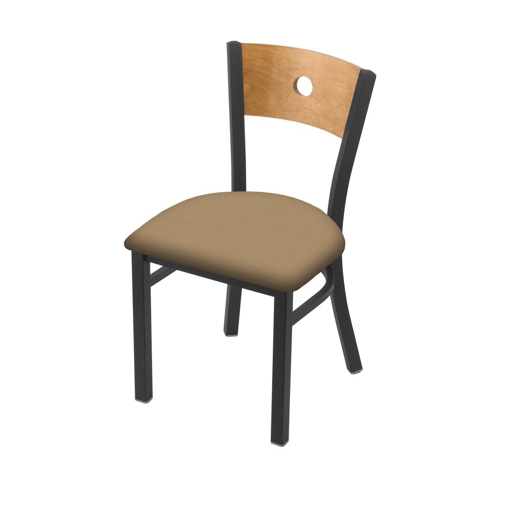 630 Voltaire 18" Chair with Pewter Finish, Medium Back, and Canter Sand Seat. Picture 1