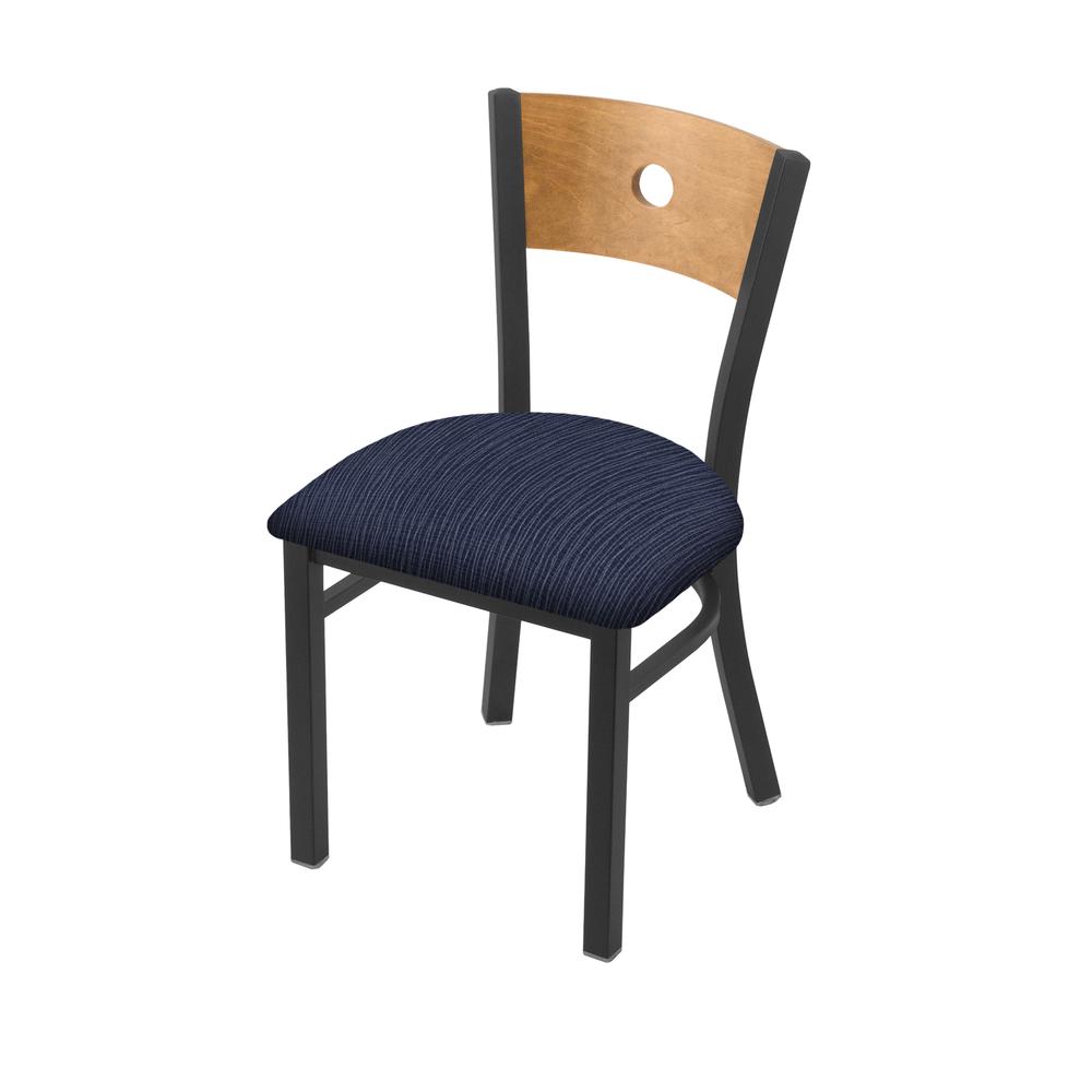 630 Voltaire 18" Chair with Pewter Finish, Medium Back, and Graph Anchor Seat. Picture 1