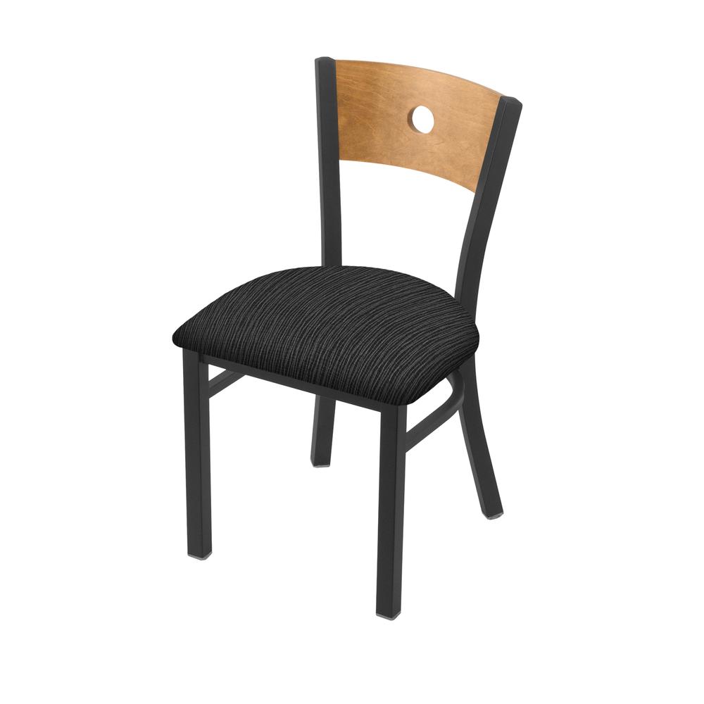 630 Voltaire 18" Chair with Pewter Finish, Medium Back, and Graph Coal Seat. Picture 1