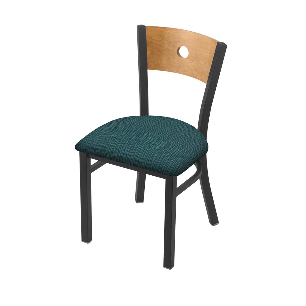 630 Voltaire 18" Chair with Pewter Finish, Medium Back, and Graph Tidal Seat. Picture 1