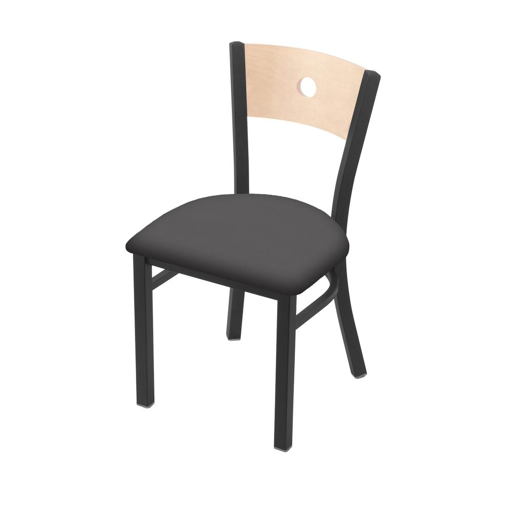 630 Voltaire 18" Chair with Pewter Finish, Natural Back, and Canter Storm Seat. Picture 1
