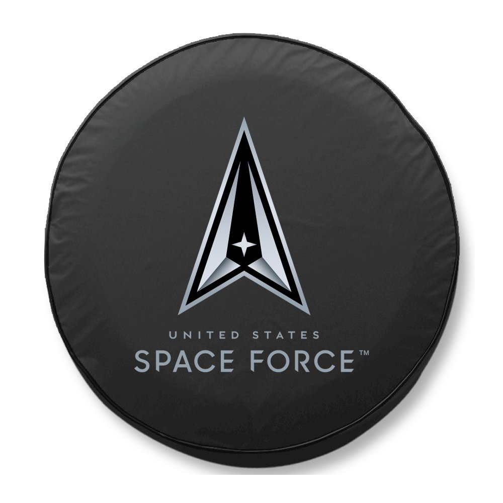 United States Space Force Tire Cover - Size Large - (31.25x11") on Black Vinyl. Picture 1