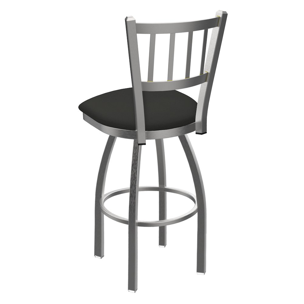 810 Contessa Stainless Steel 36" Swivel Bar Stool with Canter Iron Seat. Picture 2