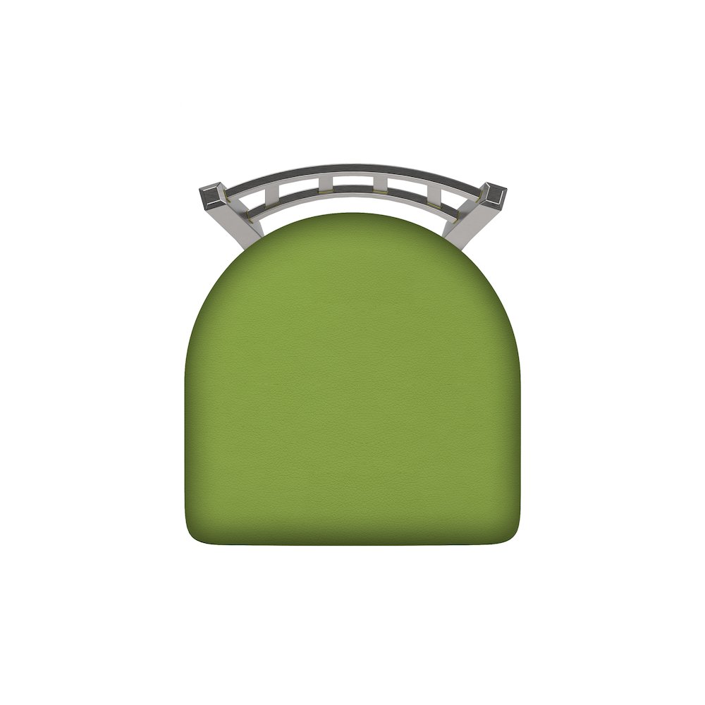 810 Contessa Stainless Steel 25" Swivel Counter Stool with Canter Kiwi Green Seat. Picture 3