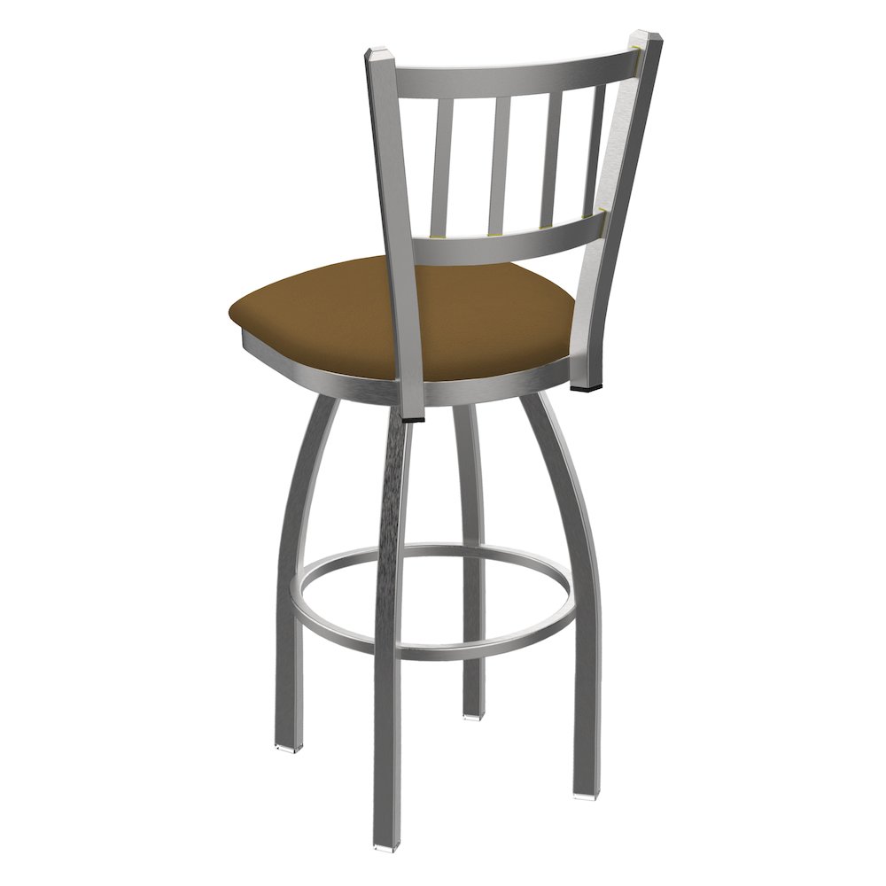 810 Contessa Stainless Steel 25" Swivel Counter Stool with Canter Saddle Seat. Picture 2