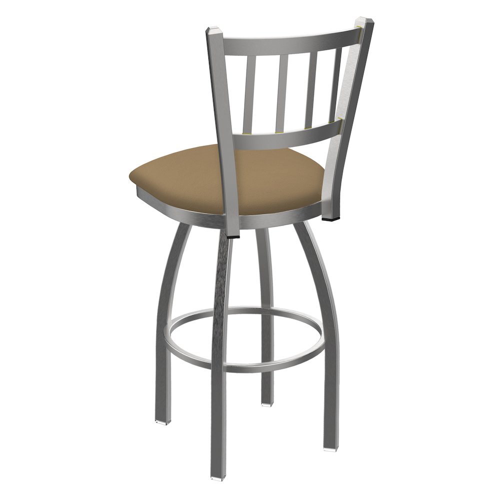 810 Contessa Stainless Steel 36" Swivel Bar Stool with Canter Sand Seat. Picture 2