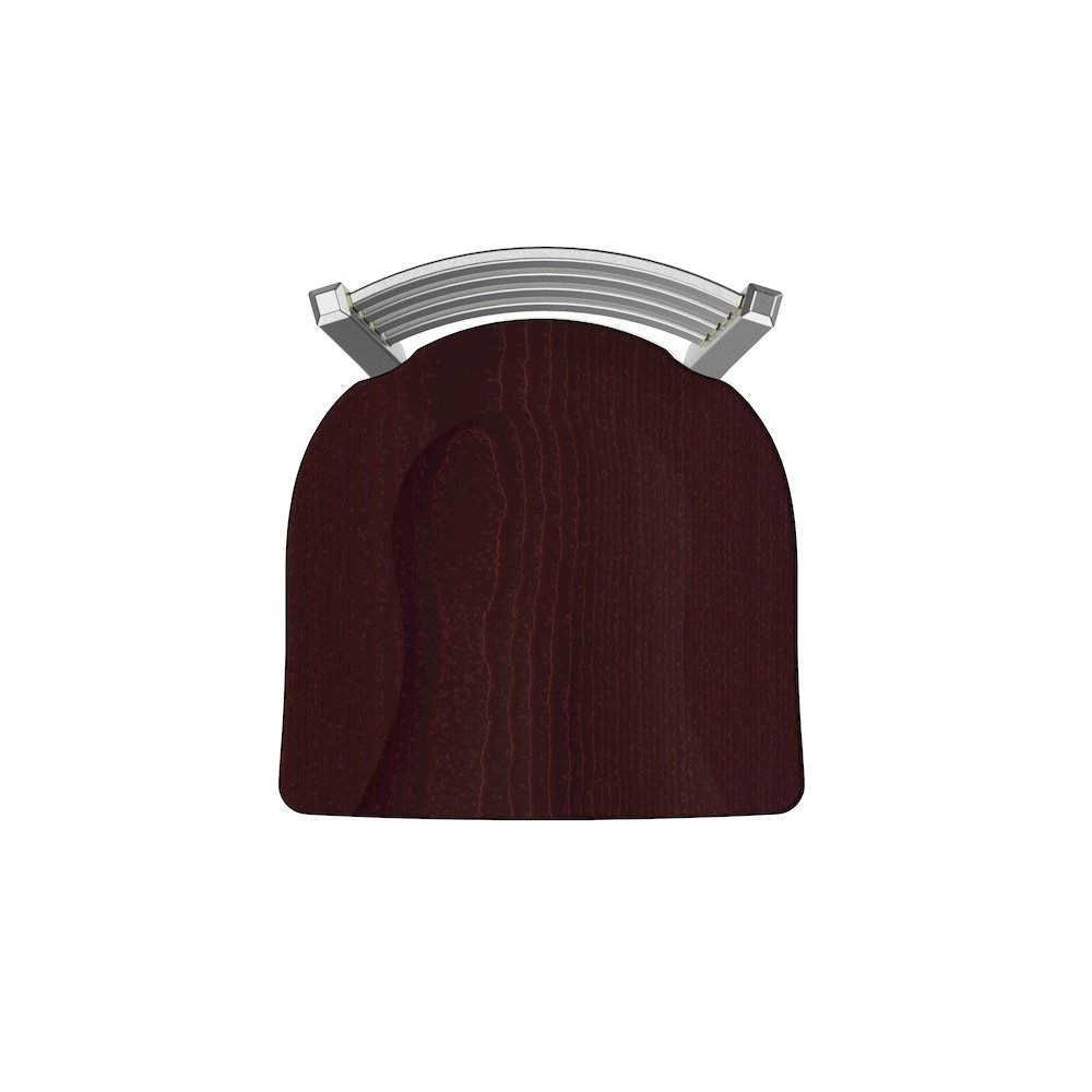 810 Contessa Stainless Steel 36" Swivel Bar Stool with Dark Cherry Oak Seat. Picture 2