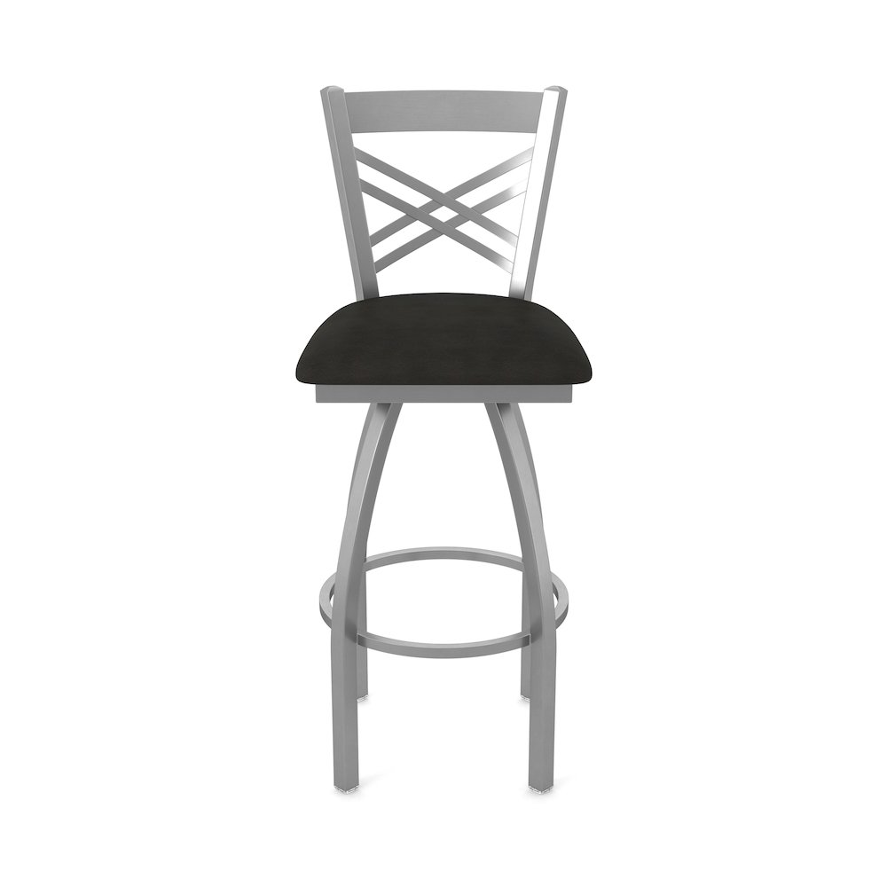 820 Catalina Stainless Steel 36" Swivel Bar Stool with Canter Espresso Seat. Picture 5