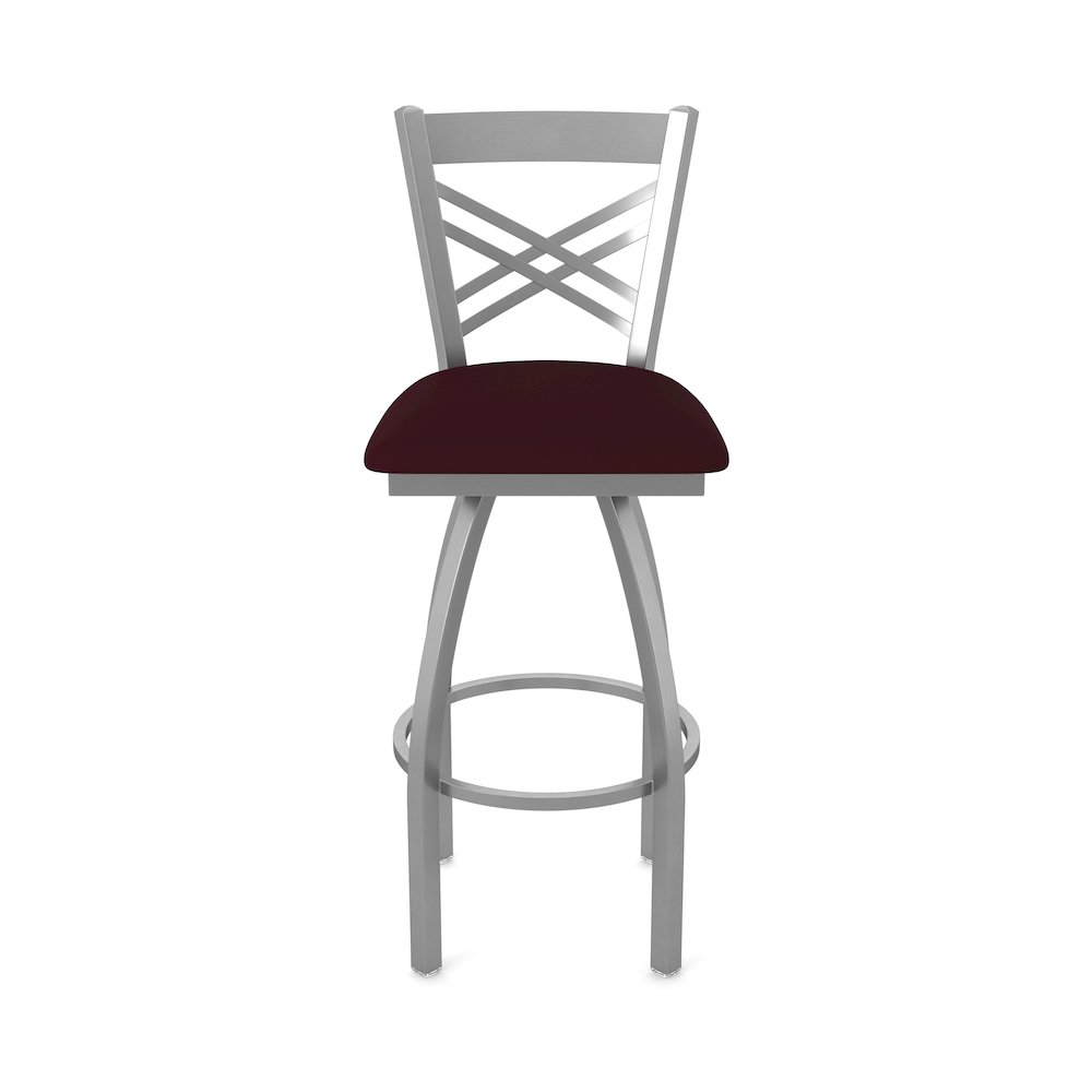 820 Catalina Stainless Steel 36" Swivel Bar Stool with Canter Bordeaux Seat. Picture 5