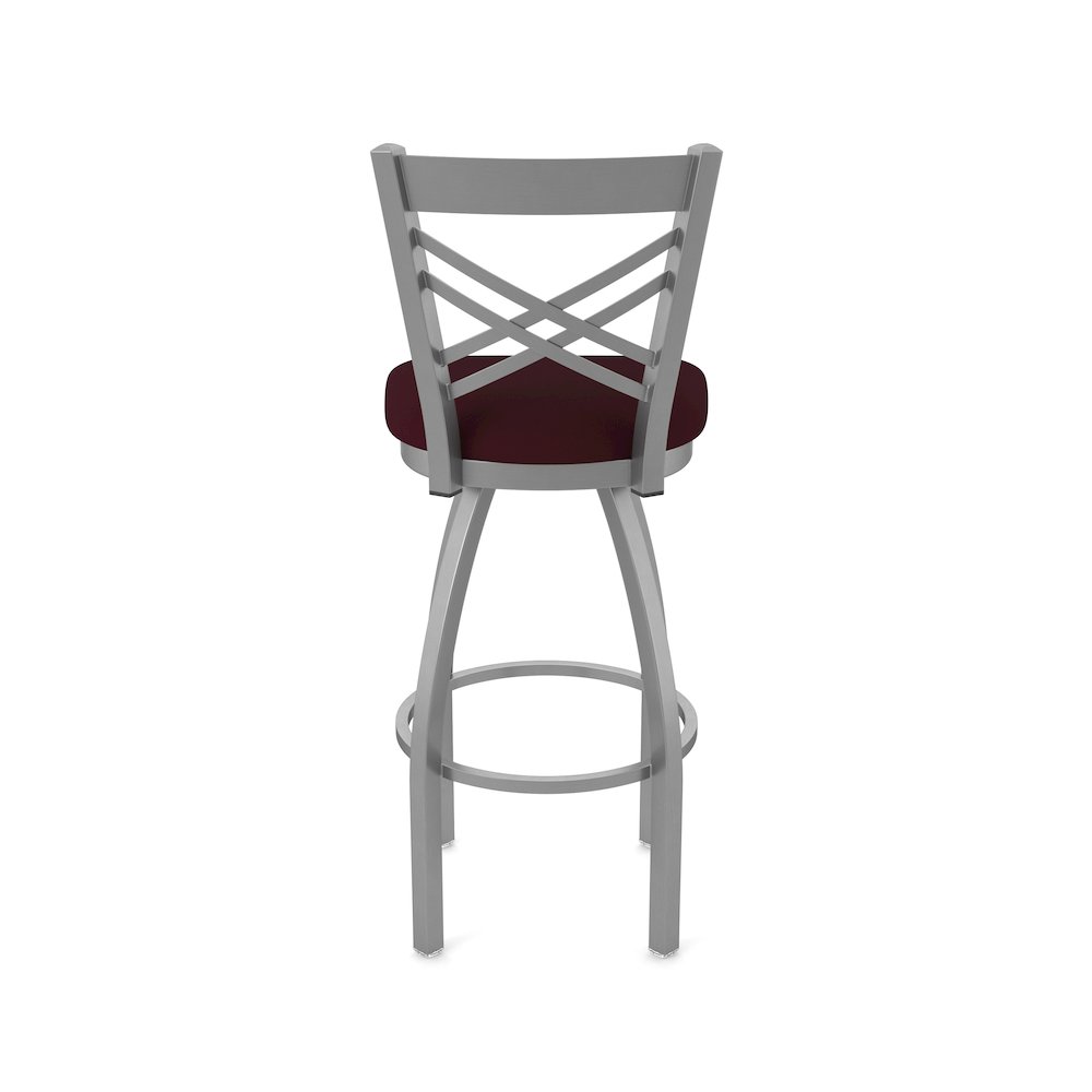 820 Catalina Stainless Steel 36" Swivel Bar Stool with Canter Bordeaux Seat. Picture 6