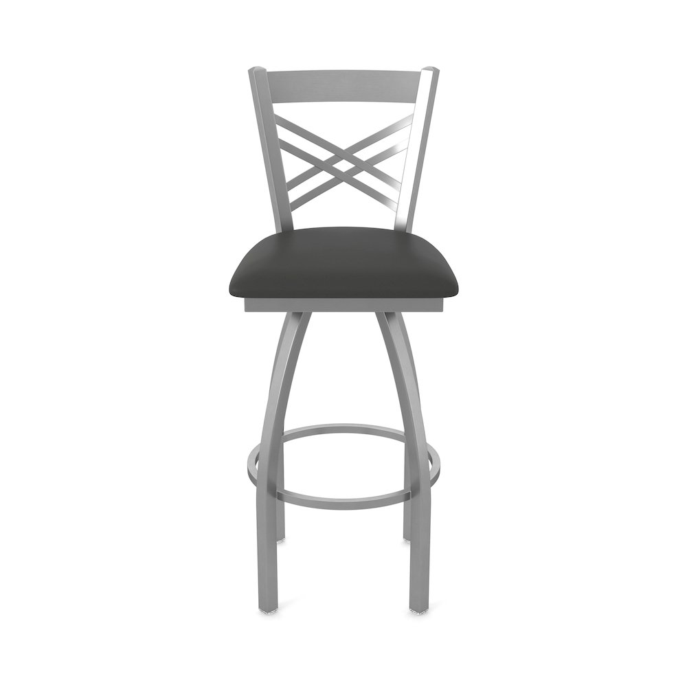 820 Catalina Stainless Steel 36" Swivel Bar Stool with Canter Iron Seat. Picture 5