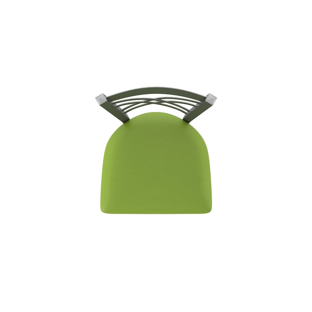 820 Catalina Stainless Steel 36" Swivel Bar Stool with Canter Kiwi Green Seat. Picture 3