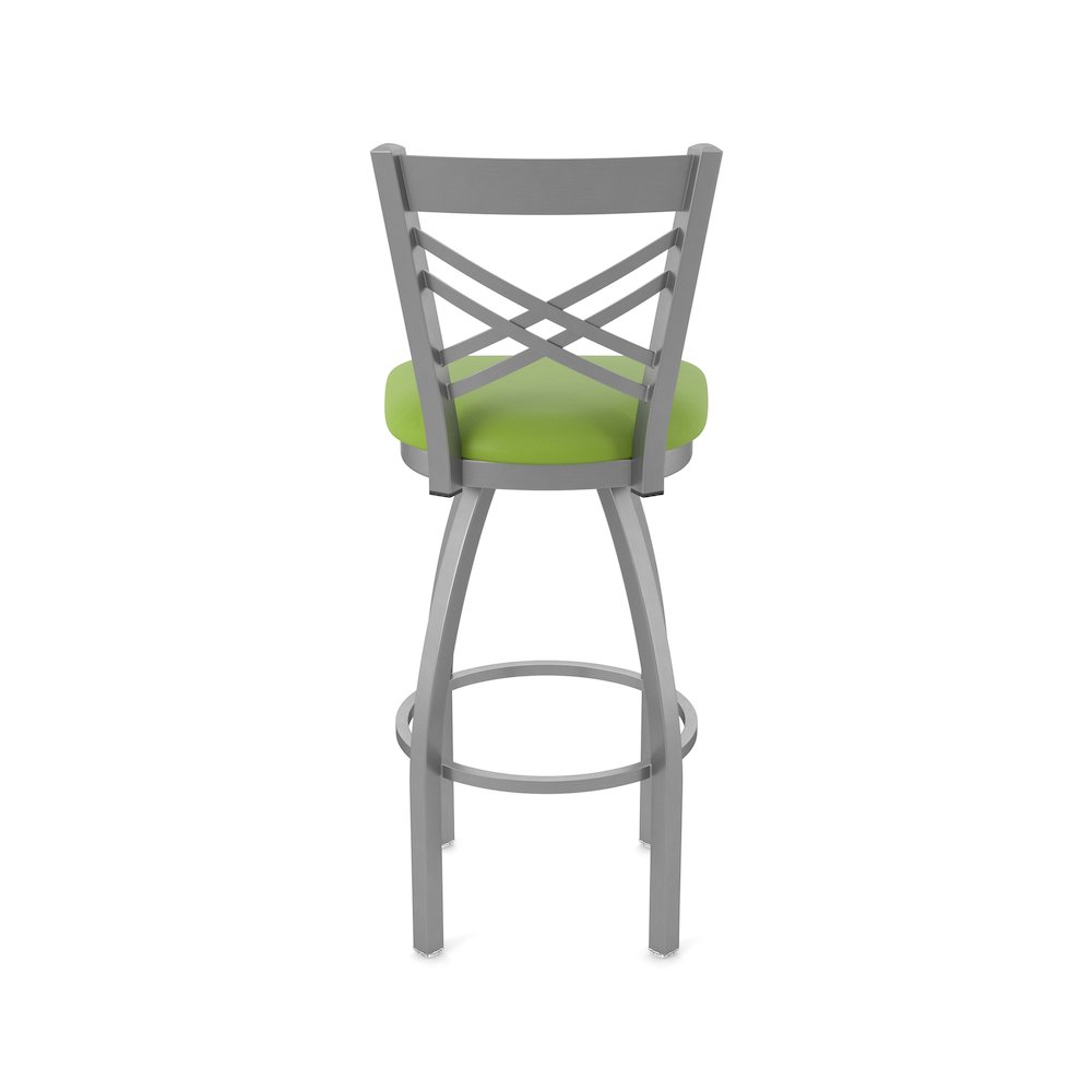 820 Catalina Stainless Steel 36" Swivel Bar Stool with Canter Kiwi Green Seat. Picture 6