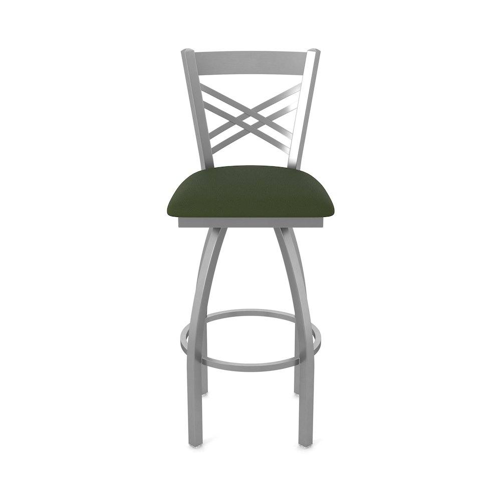 820 Catalina Stainless Steel 36" Swivel Bar Stool with Canter Pine Seat. Picture 5