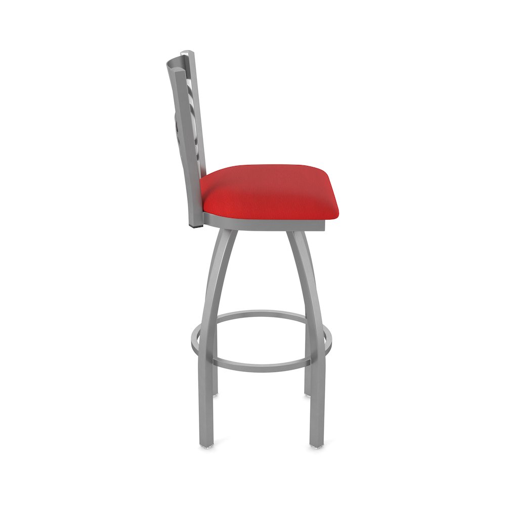 820 Catalina Stainless Steel 25" Swivel Counter Stool with Canter Red Seat. Picture 4