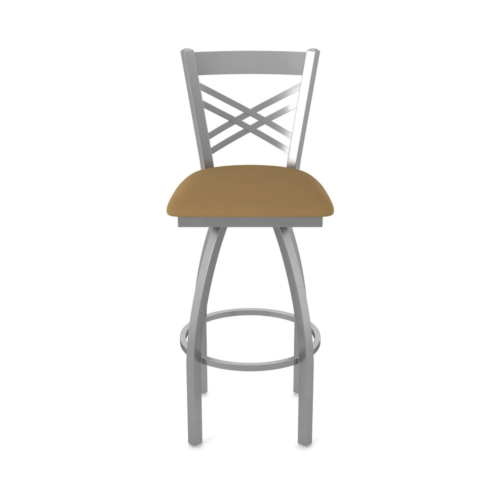 820 Catalina Stainless Steel 36" Swivel Bar Stool with Canter Saddle Seat. Picture 5