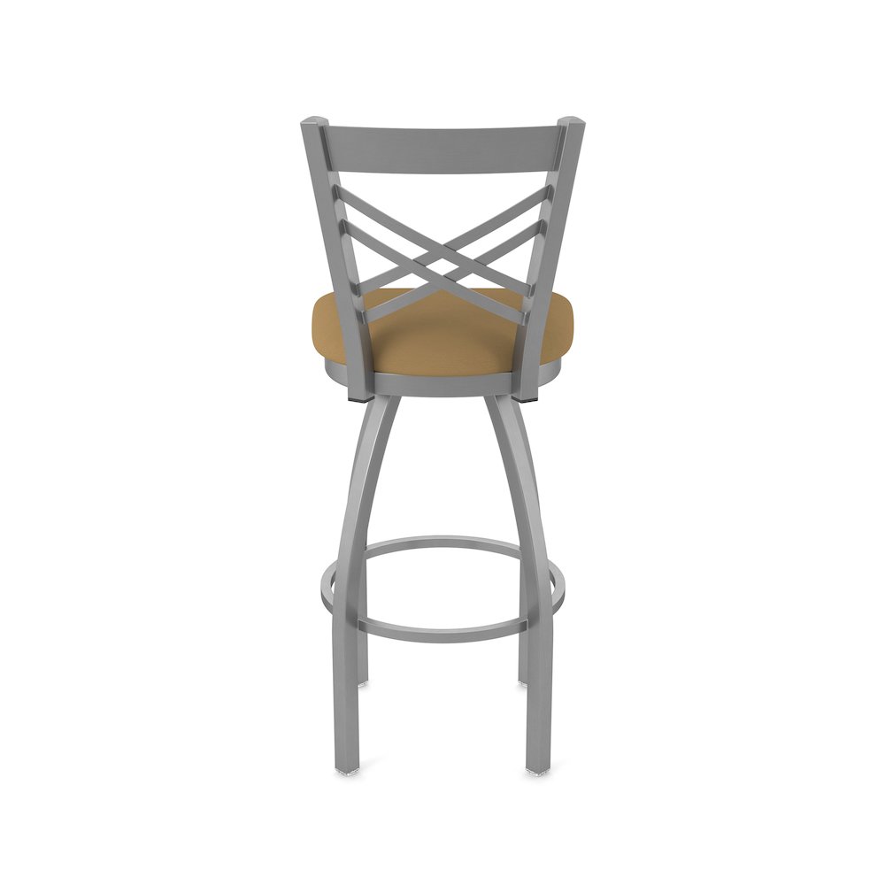 820 Catalina Stainless Steel 36" Swivel Bar Stool with Canter Saddle Seat. Picture 6