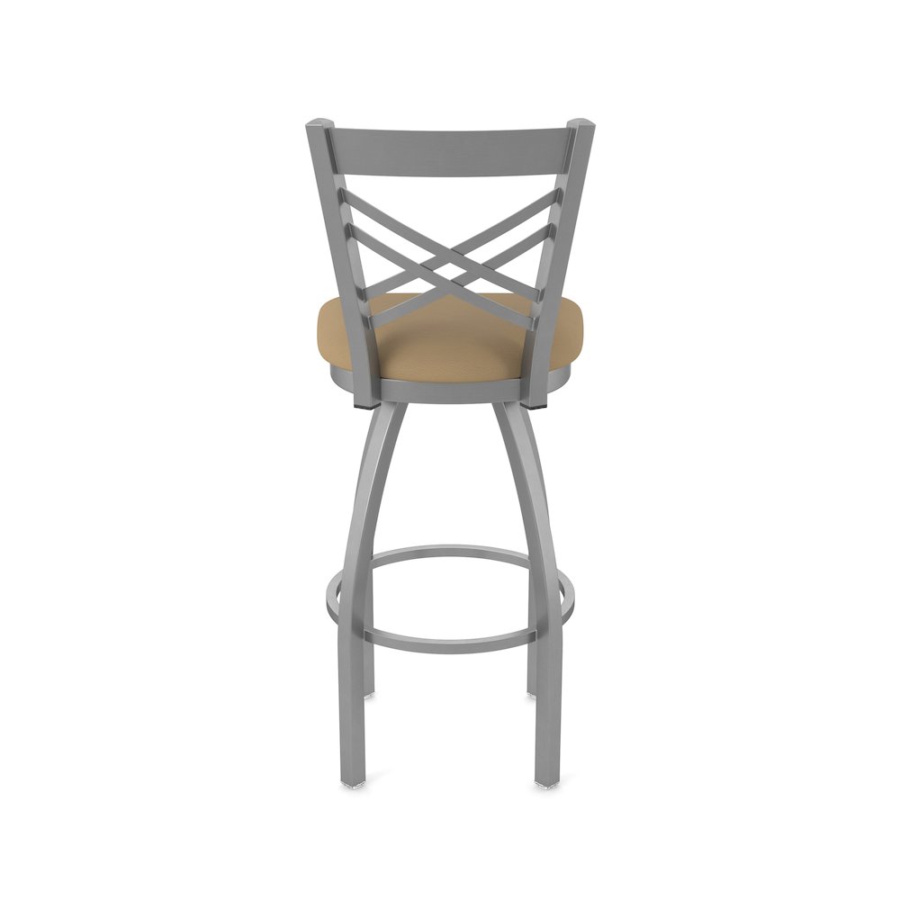 820 Catalina Stainless Steel 36" Swivel Bar Stool with Canter Sand Seat. Picture 6