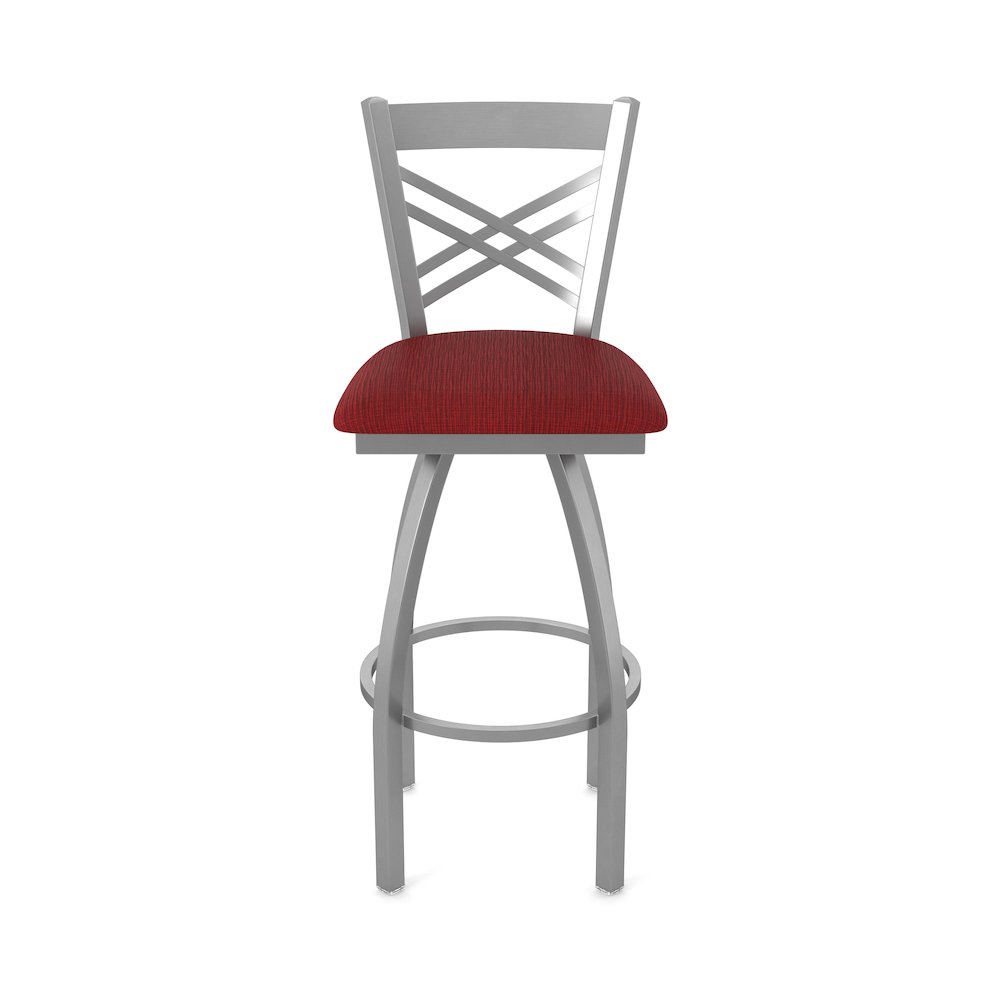 820 Catalina Stainless Steel 36" Swivel Bar Stool with Graph Ruby Seat. Picture 5
