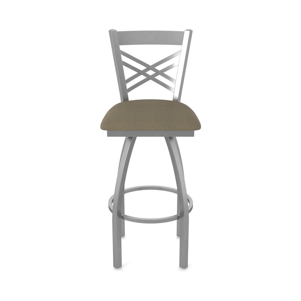 820 Catalina Stainless Steel 36" Swivel Bar Stool with Graph Cork Seat. Picture 5