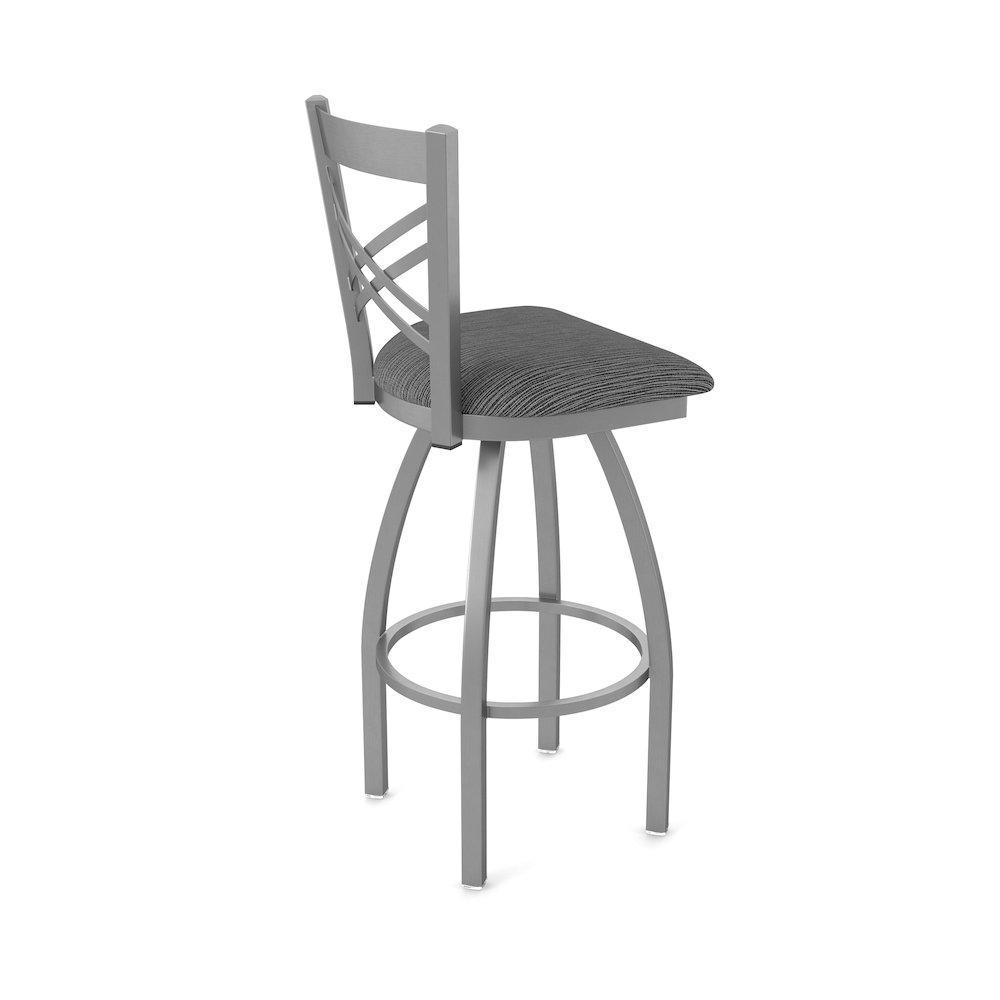 820 Catalina Stainless Steel 25" Swivel Counter Stool with Graph Coal Seat. Picture 2