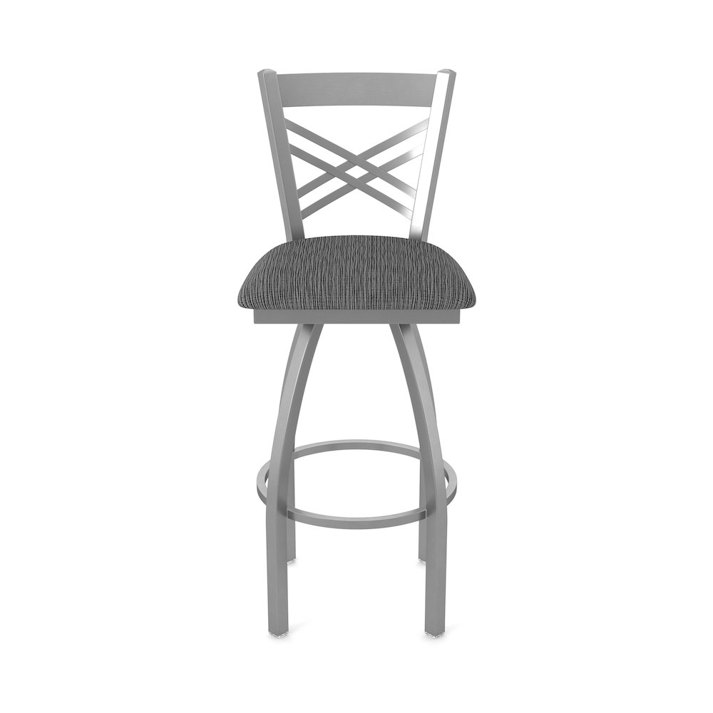 820 Catalina Stainless Steel 36" Swivel Bar Stool with Graph Coal Seat. Picture 5