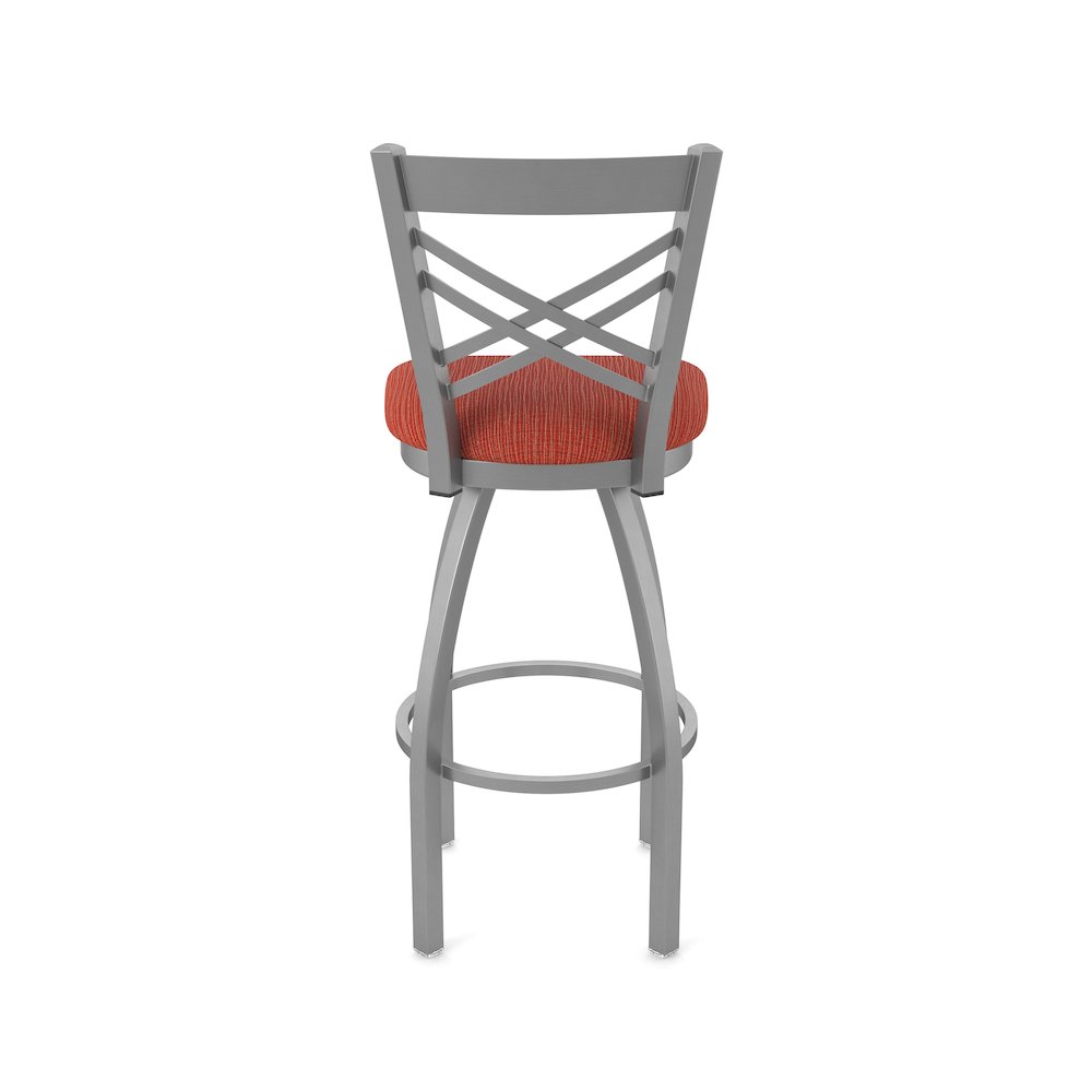 820 Catalina Stainless Steel 36" Swivel Bar Stool with Graph Poppy Seat. Picture 6