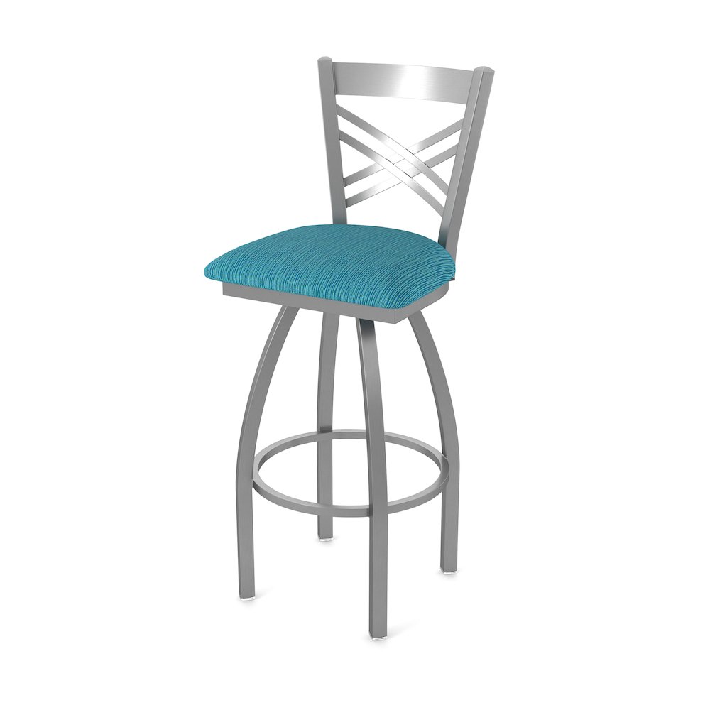 820 Catalina Stainless Steel 25" Swivel Counter Stool with Graph Tidal Seat. Picture 1