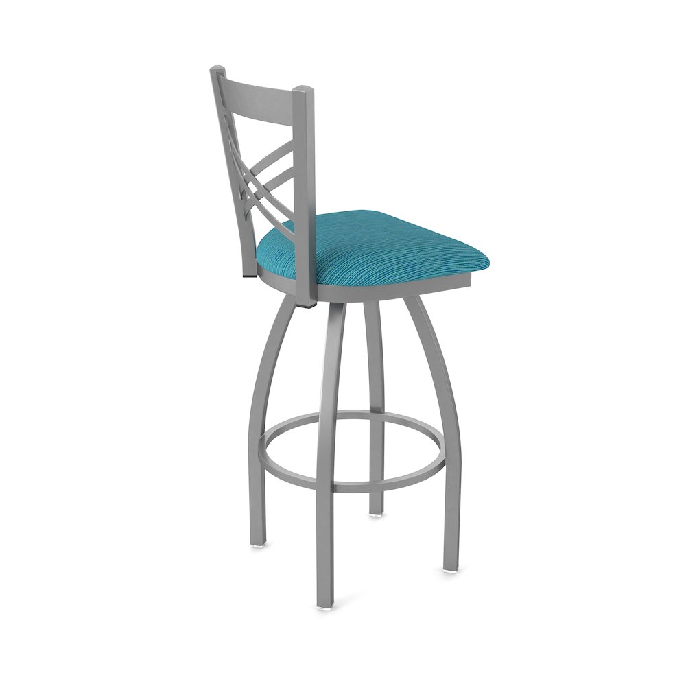 820 Catalina Stainless Steel 25" Swivel Counter Stool with Graph Tidal Seat. Picture 2