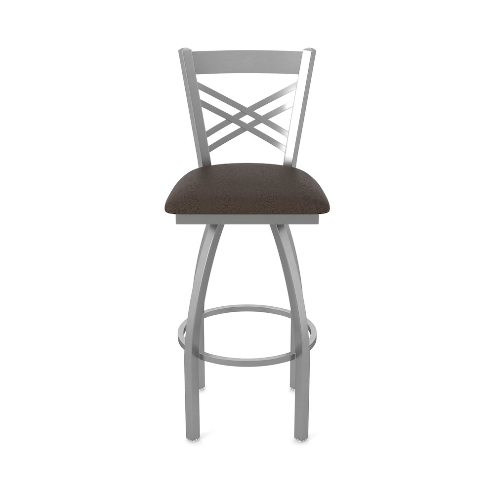 820 Catalina Stainless Steel 36" Swivel Bar Stool with Rein Coffee Seat. Picture 5