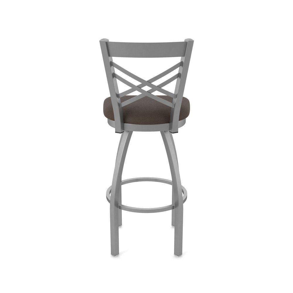 820 Catalina Stainless Steel 36" Swivel Bar Stool with Rein Coffee Seat. Picture 6